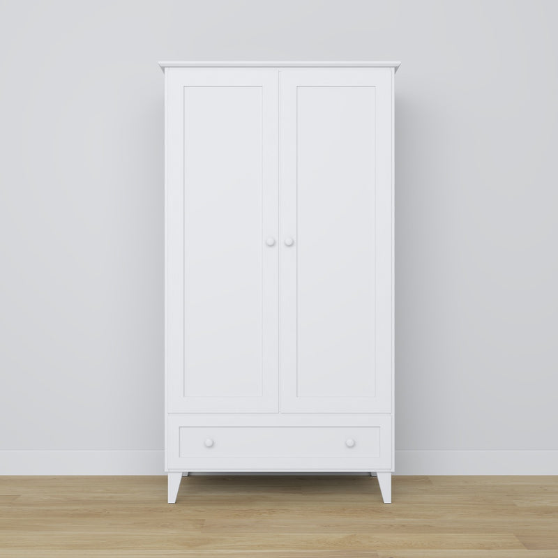wardrobe 2D1S Scandi wooden in custom RAL/NCS color – solid wood, Nizio