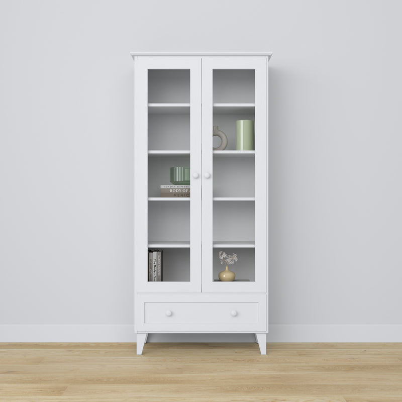 display cabinet 1S 90 Scandi wooden in custom RAL/NCS color – solid wood, Nizio