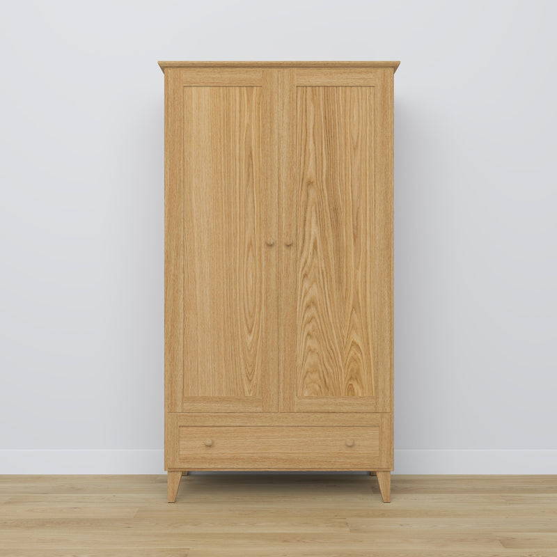 2-door wardrobe with drawer oak natural oak – bedroom, Scandinavian style
