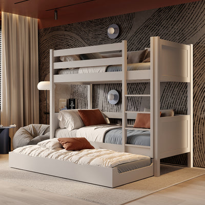 Grey Wooden Bunk Bed with Mattress Drawer – Scandi Children’s Room