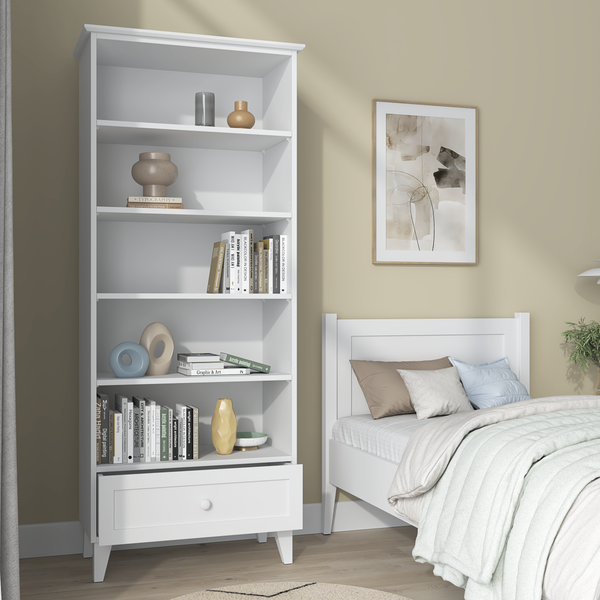 Drewniany regał 1S 80 Scandi biały