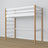 Loft bed white/oak wooden – dimensions and diagram, Nizio