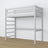 Loft bed grey wooden – dimensions and diagram, Nizio
