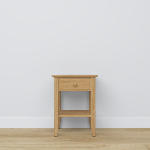 Oak bedside table 1S N01 Scandi oak natural