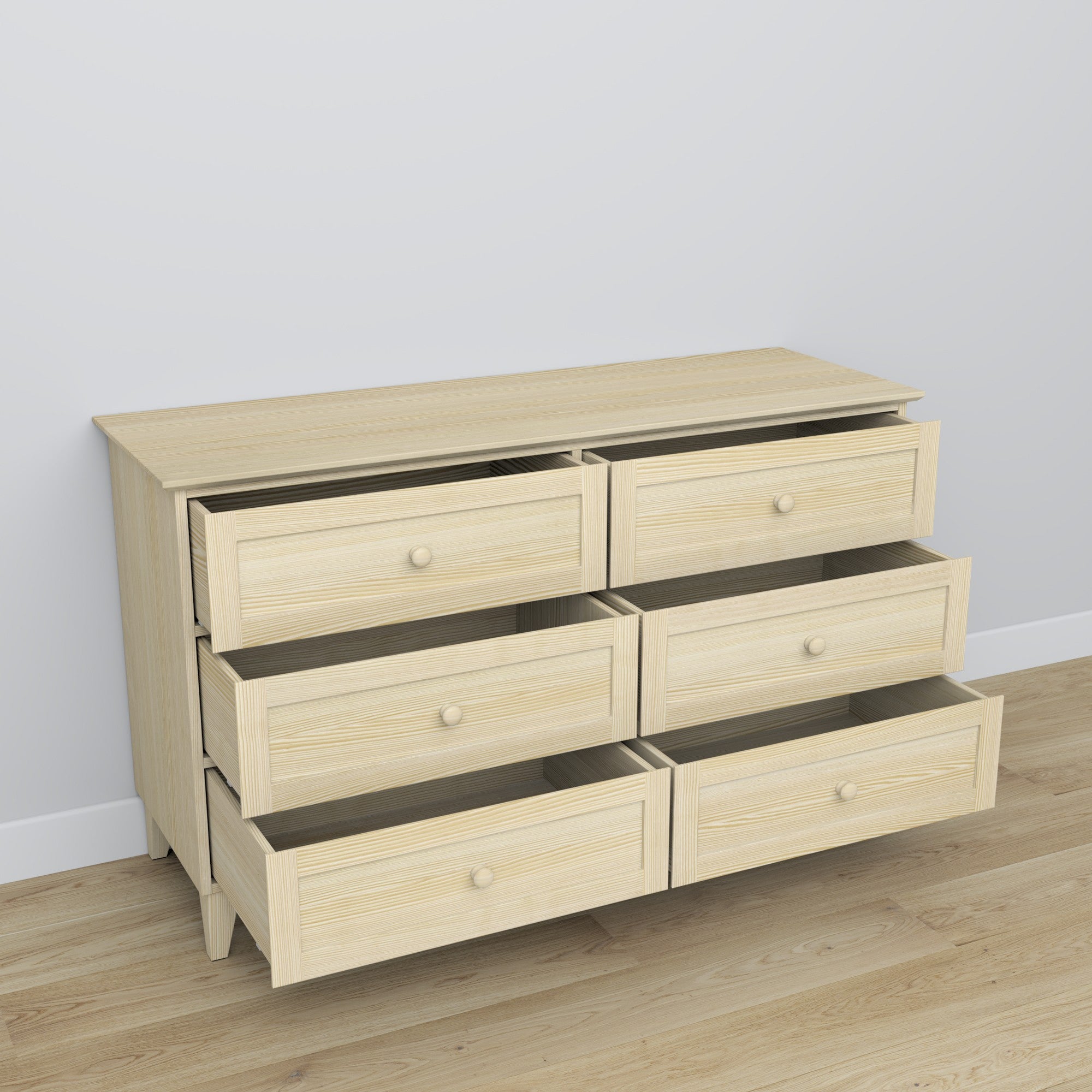 Pine chest of drawers 6S 154 Scandi clear pine