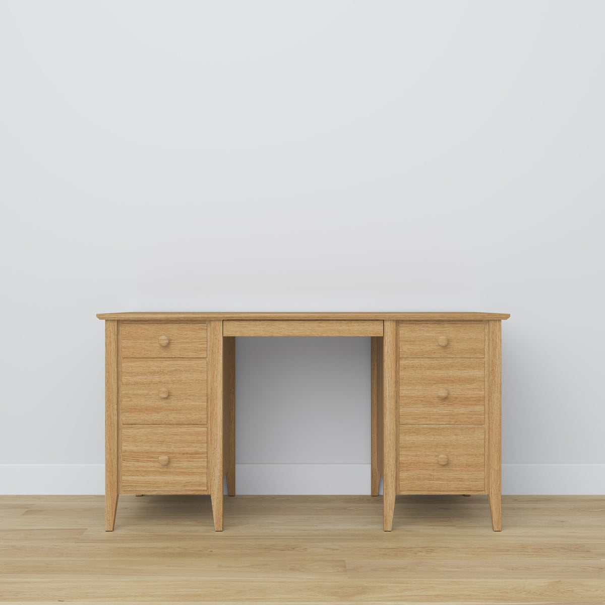 Desk 6S oak natural oak in office – Scandinavian arrangement, Nizio