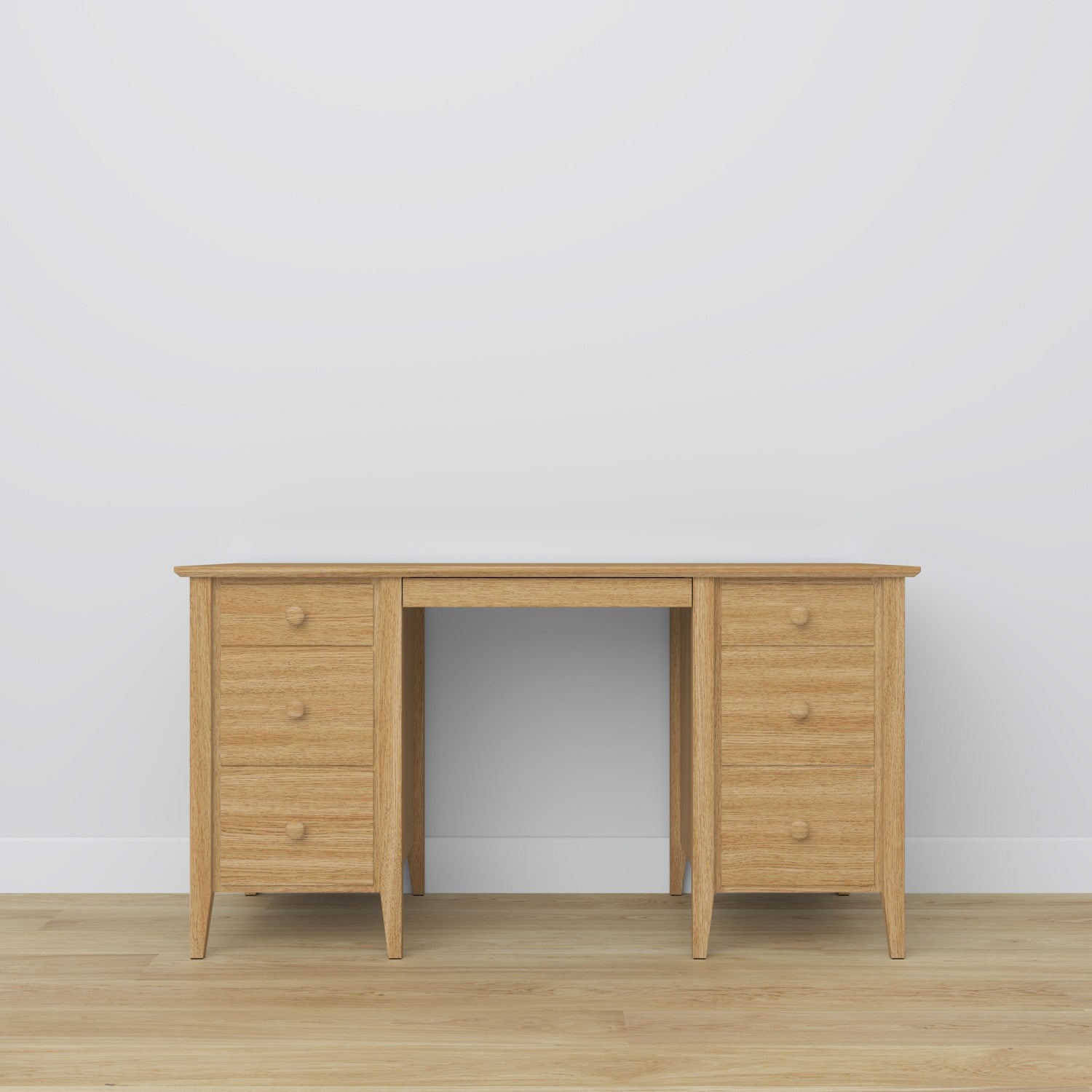 Desk 6S oak natural oak in office – Scandinavian arrangement, Nizio