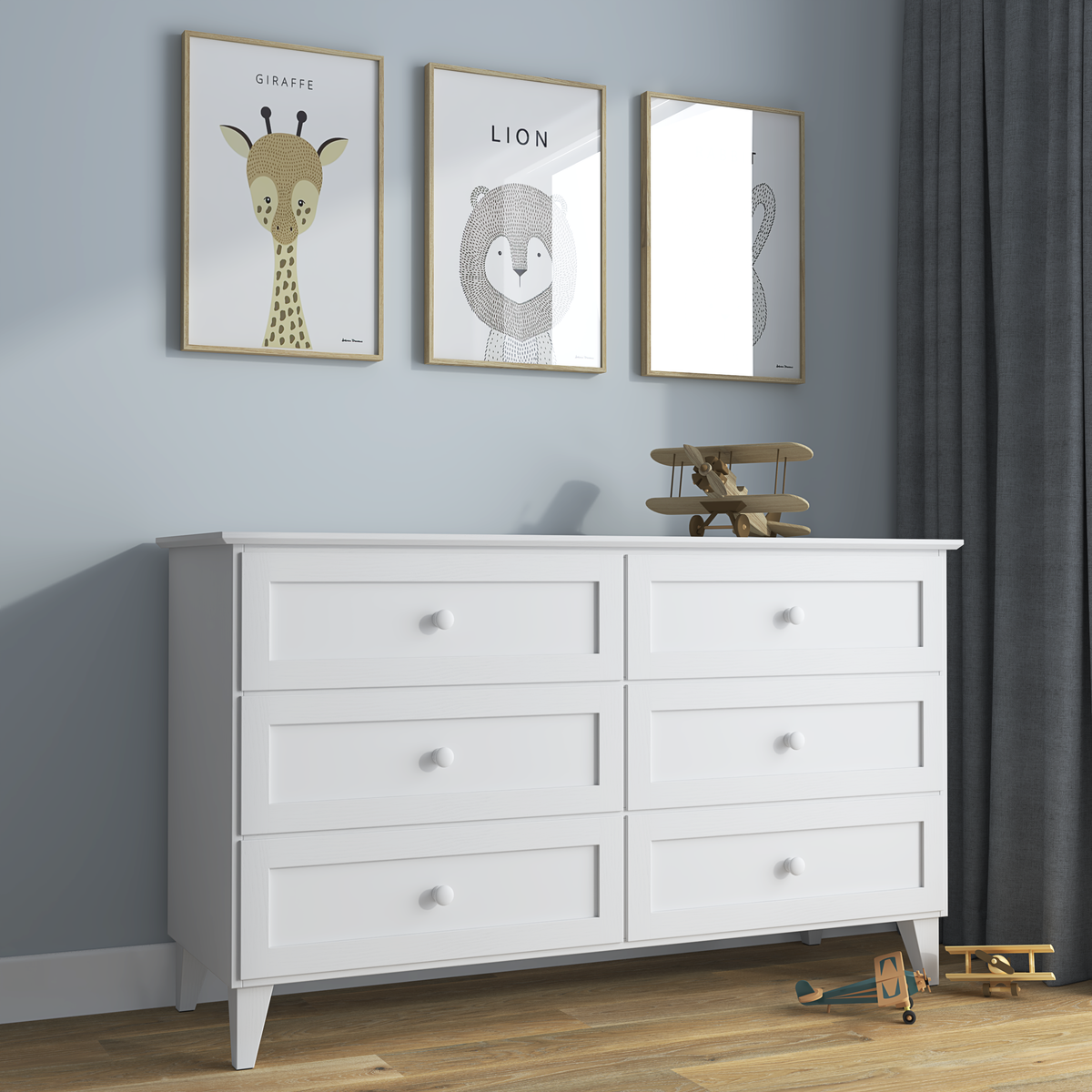 Drewniana komoda 6S 154 Scandi biały