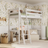 White Wooden Loft Bed – Free Space Under the Sleeping Area, Nizio