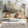 Wooden low bed N02 white / oak