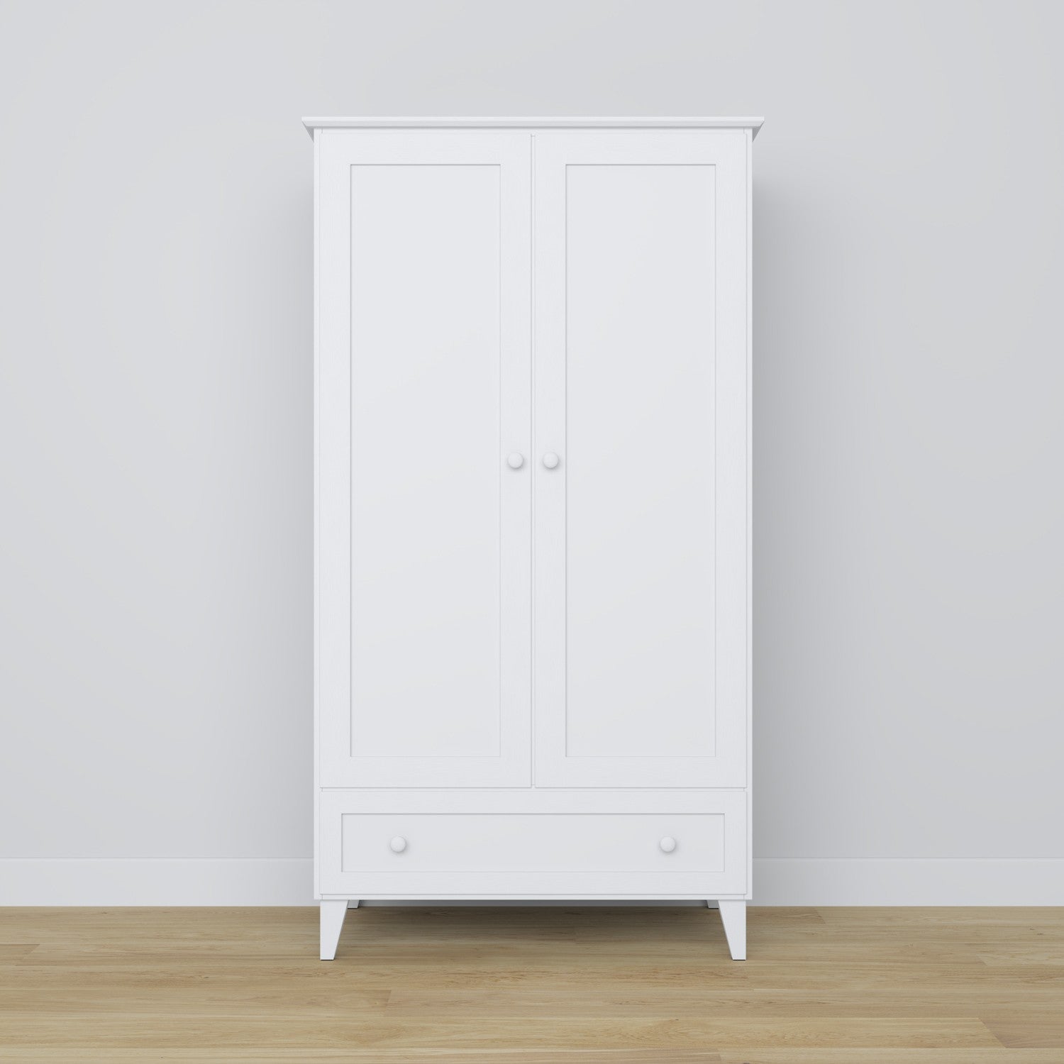 wardrobe 2D1S Scandi wooden in custom RAL/NCS color – solid wood, Nizio