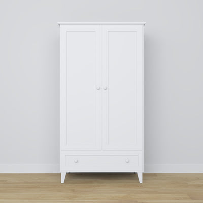 wardrobe 2D1S Scandi wooden in custom RAL/NCS color – solid wood, Nizio