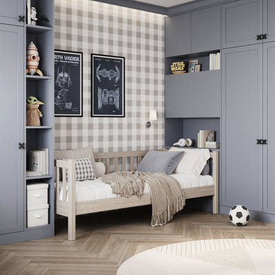 Łóżko sofa dębowe dąb bielony – pokój dziecięcy, styl skandynawski Nizio