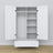 Wardrobe 2D1S white – open drawer, spacious storage compartment, wooden