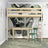 Loft bed clear pine – wooden ladder and safety rail, Nizio Home