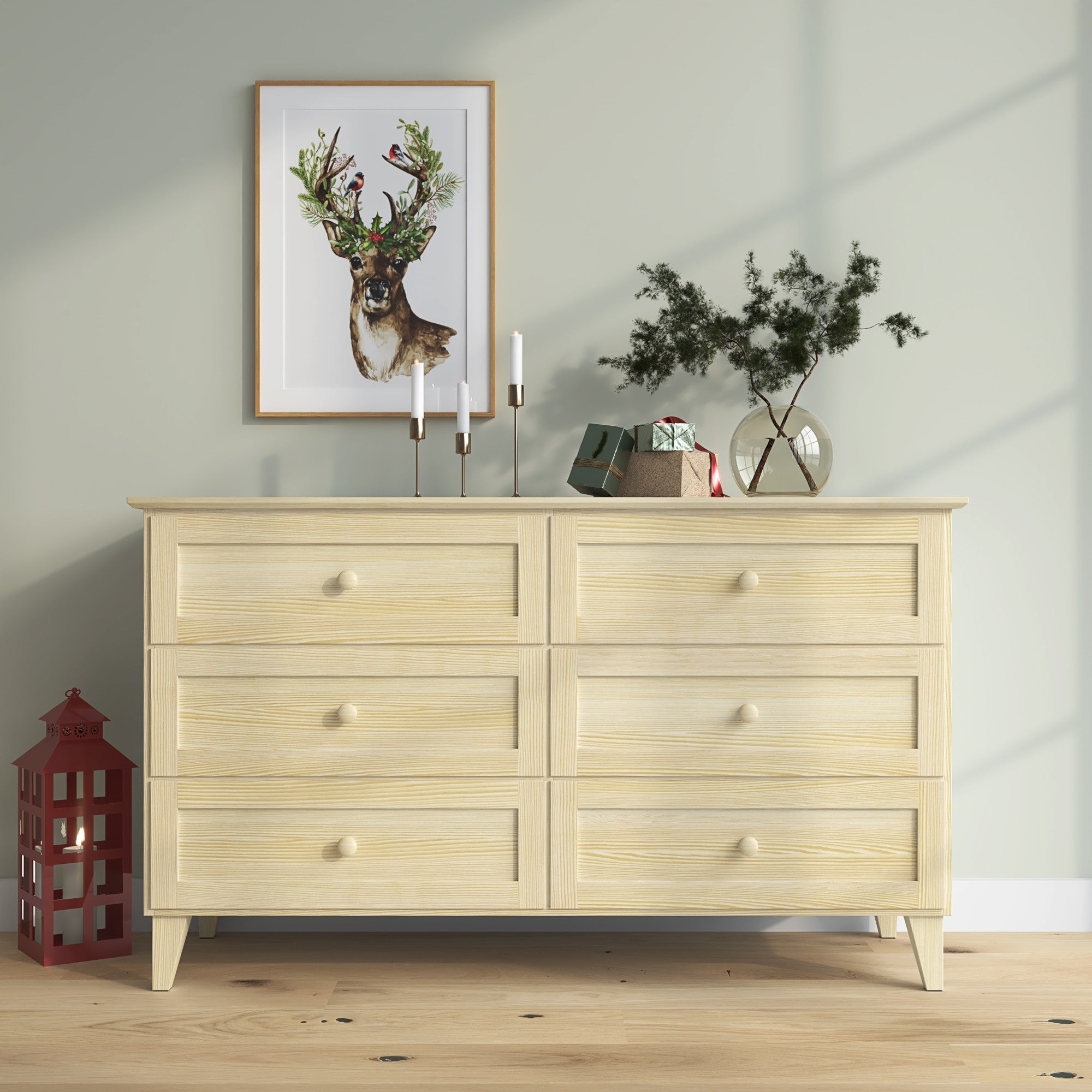 Pine chest of drawers 6S 154 Scandi clear pine