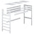 Loft bed grey – wooden posts and joints, close-up on quality