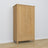 Wardrobe 2D1S oak natural oak – open doors, hanging rail and internal shelves