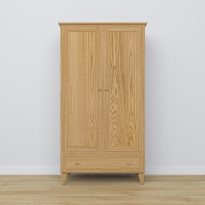 2-door wardrobe with drawer oak natural oak – bedroom, Scandinavian style