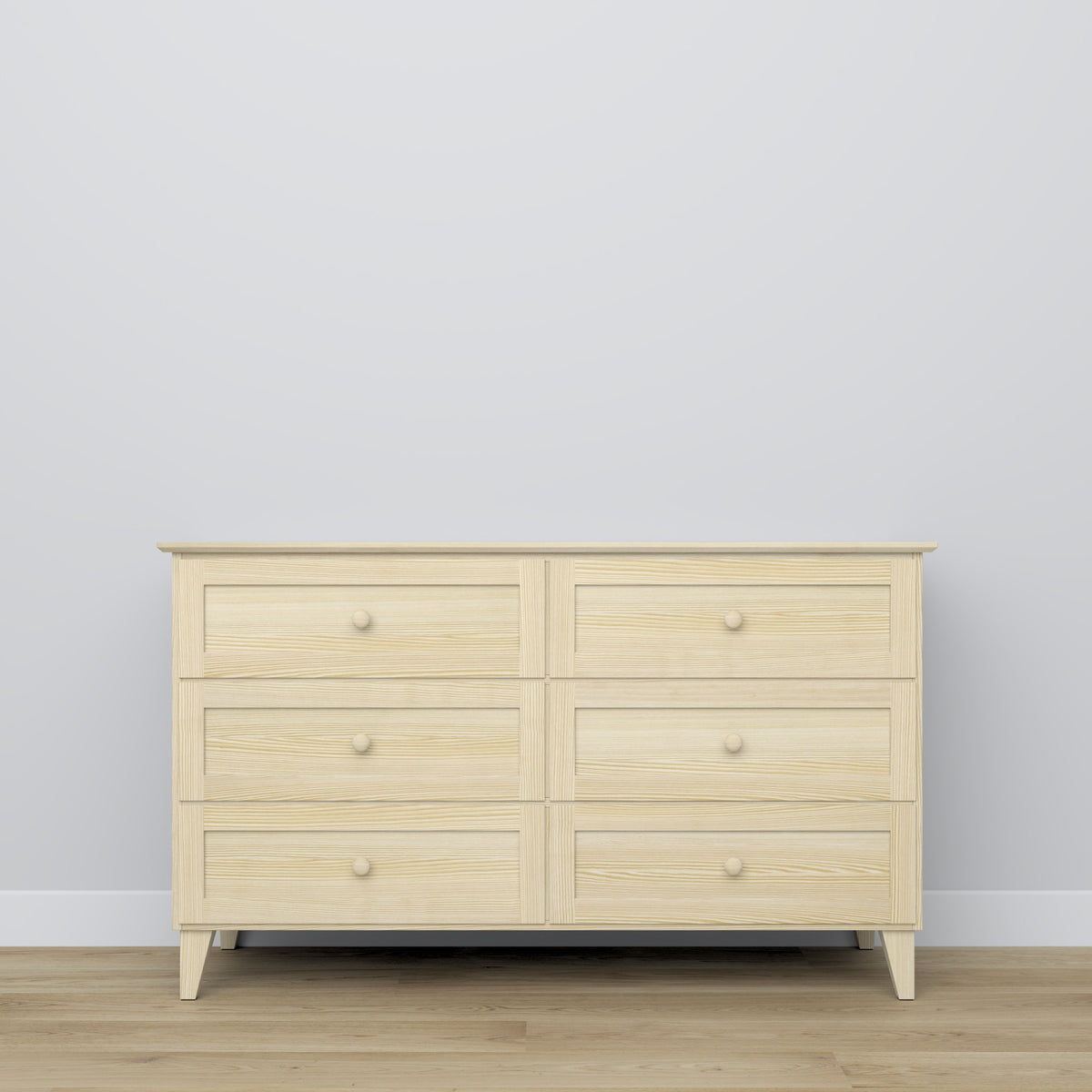 Pine chest of drawers 6S 154 Scandi clear pine