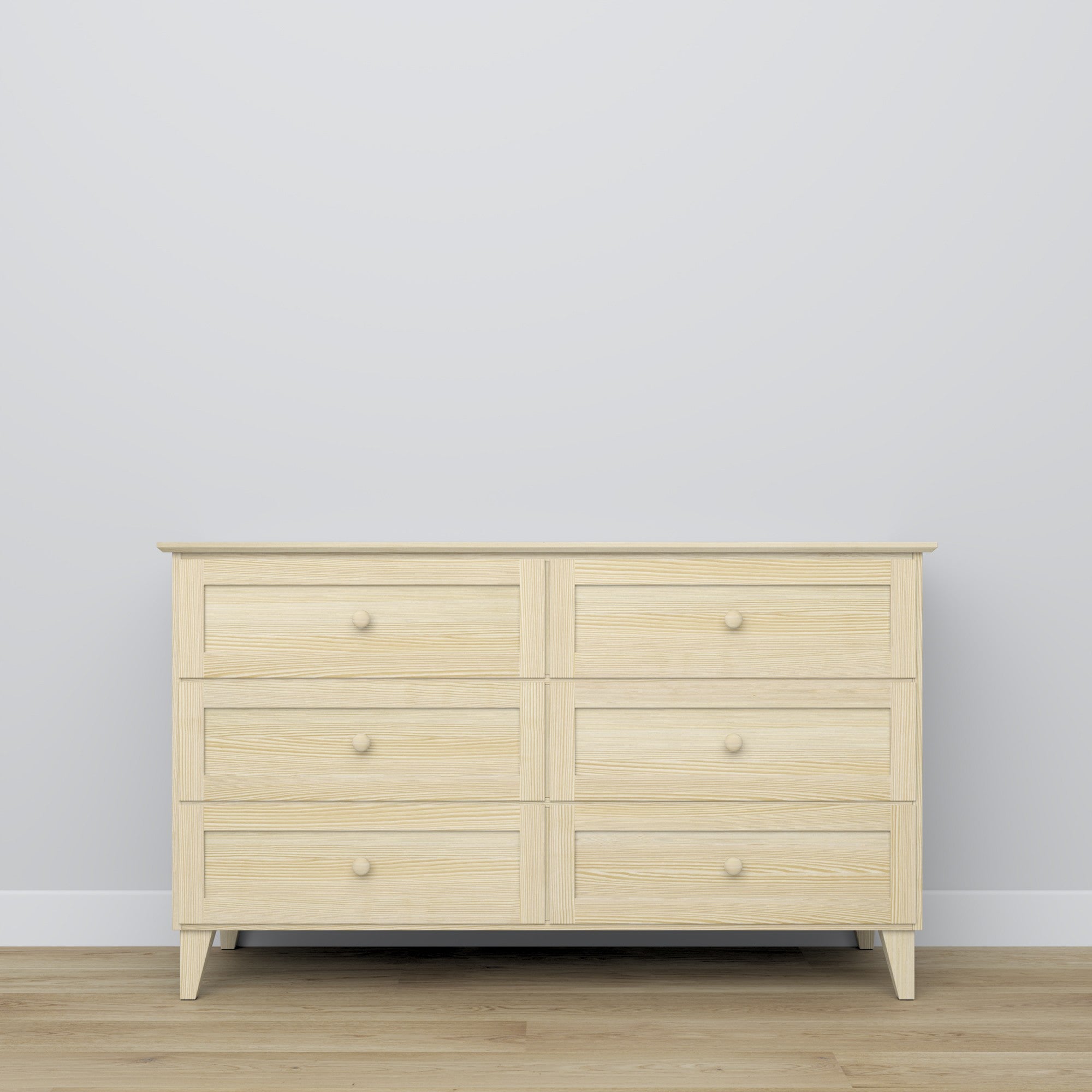 Pine chest of drawers 6S 154 Scandi clear pine