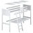 Loft bed with desk black/oak wooden – dimensions, Nizio Home