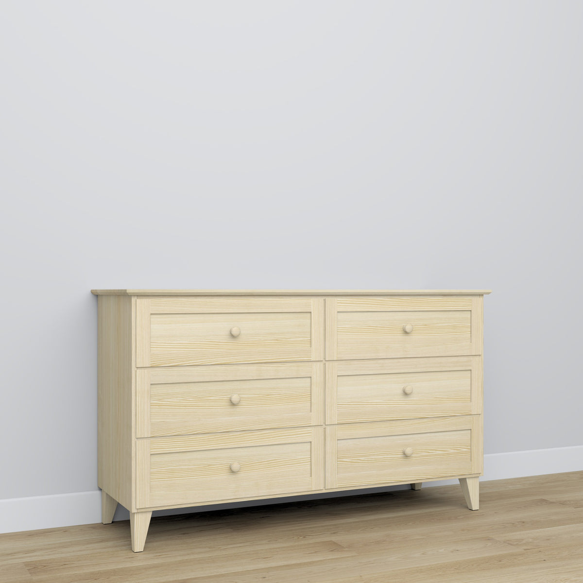 Pine chest of drawers 6S 154 Scandi clear pine