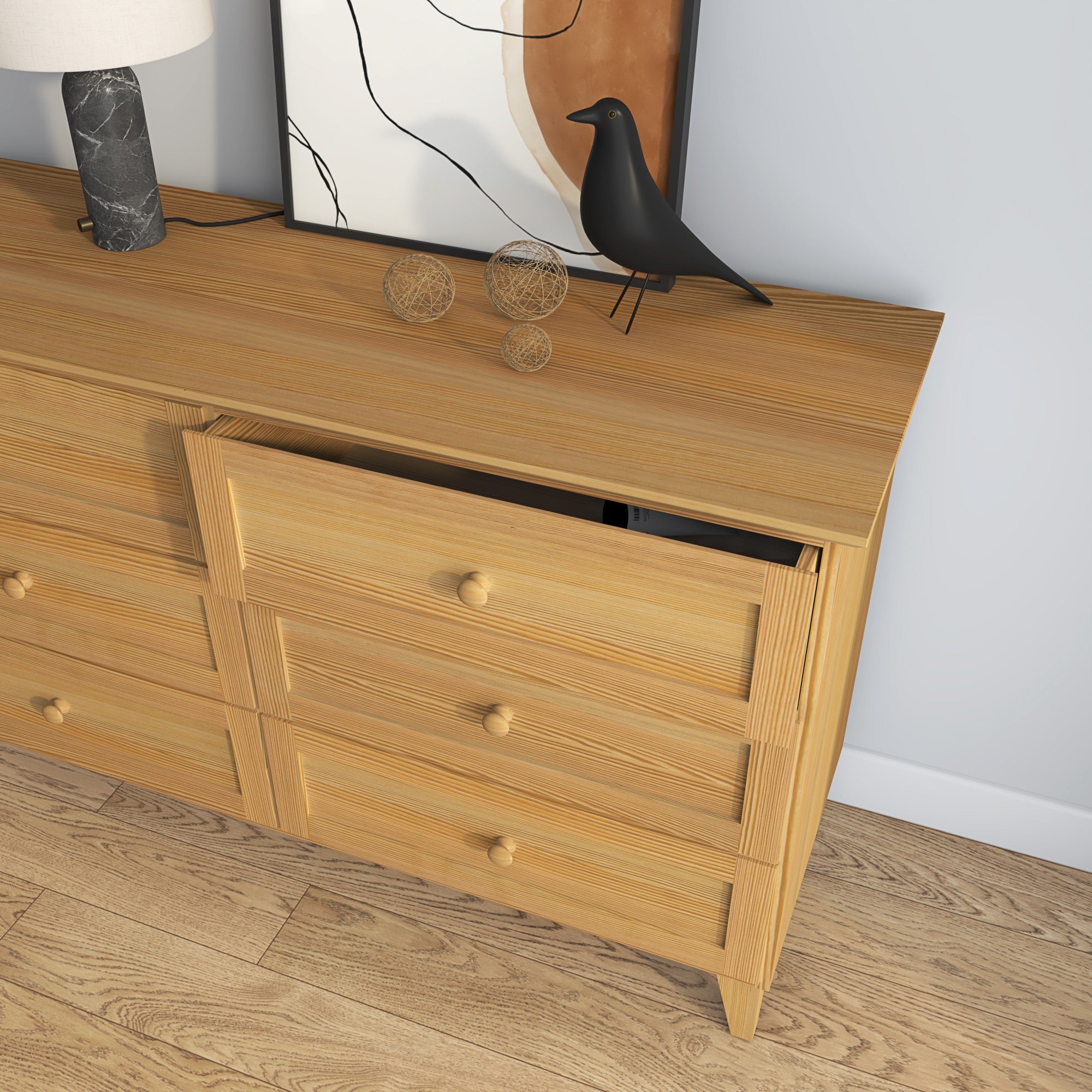Sosnowa komoda 6S 154 Scandi sosna naturalna