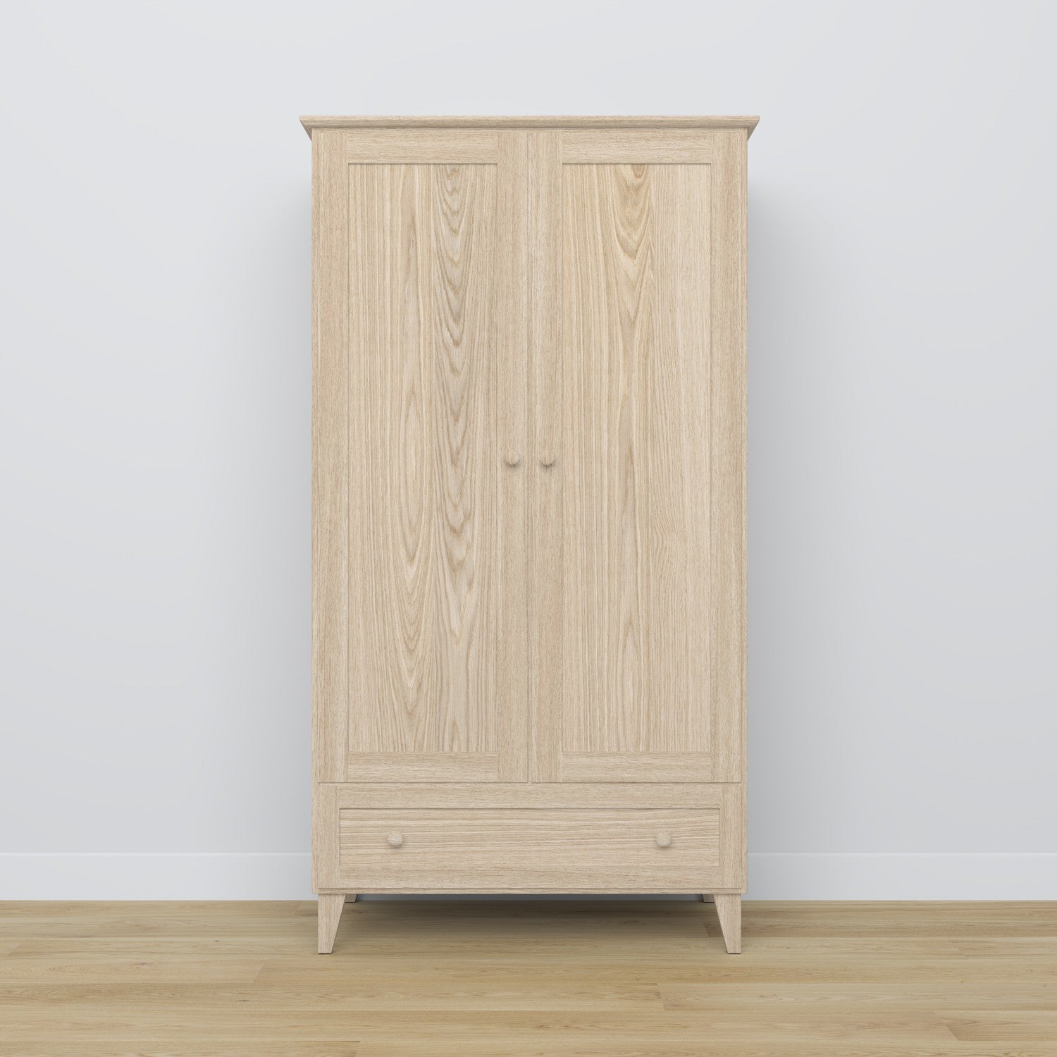 2-door wardrobe with drawer oak bleached oak – bedroom, Scandinavian style