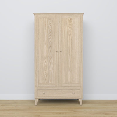 2-door wardrobe with drawer oak bleached oak – bedroom, Scandinavian style