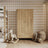 Wardrobe 2D1S natural oak – oak wood, closed doors, front view, Nizio