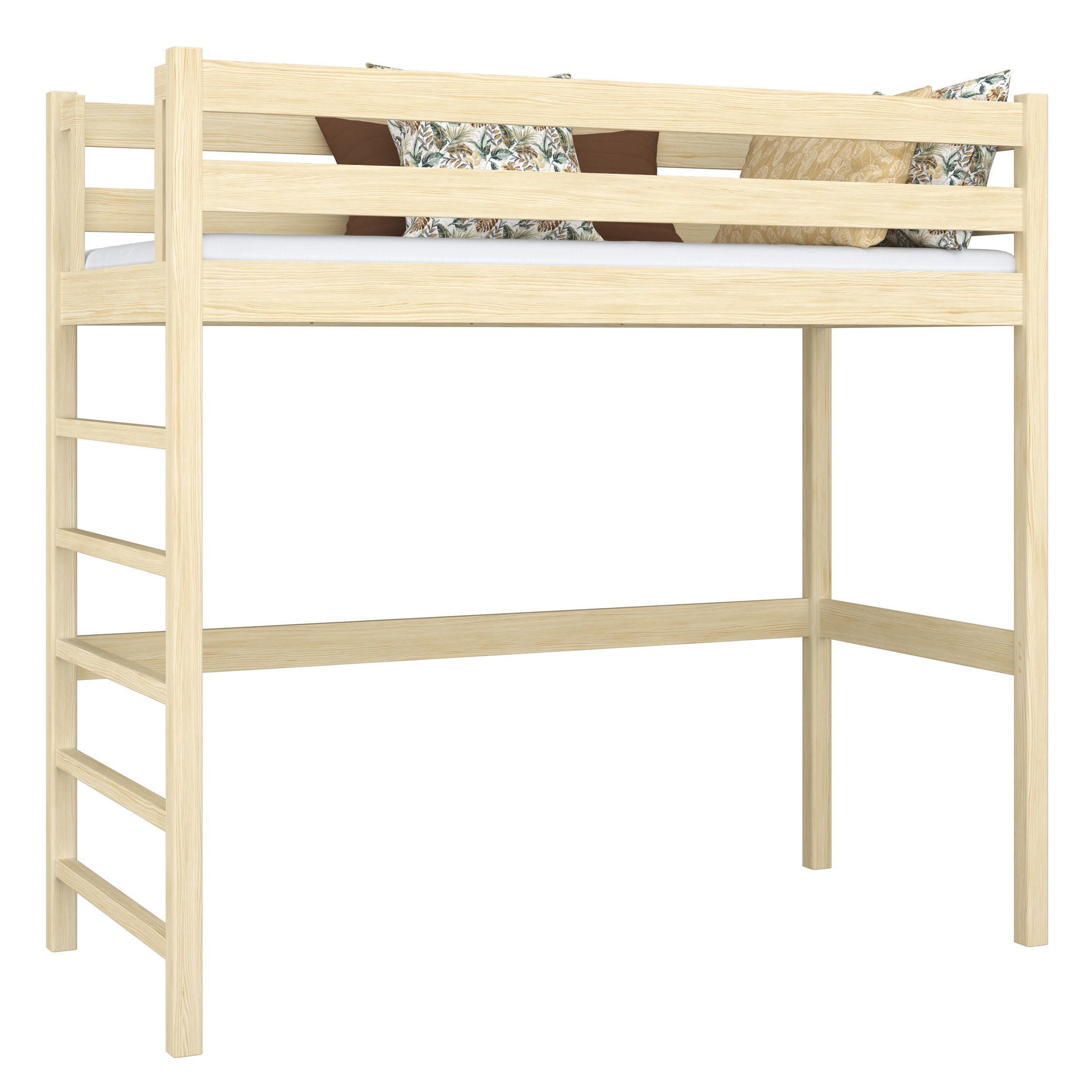 Clear Pine Wooden Loft Bed – Children’s Room, Solid Wood, Scandi Style