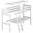 Łóżko na antresoli z biurkiem N03 biały – detal wykończenia drewna