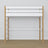 Loft bed white/oak wooden – top view of the sleeping area