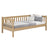 Łóżko sofa dębowe dąb naturalny – widok boczny, bryła i proporcje mebla