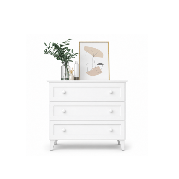 Drewniana komoda 3S 105 Scandi biały