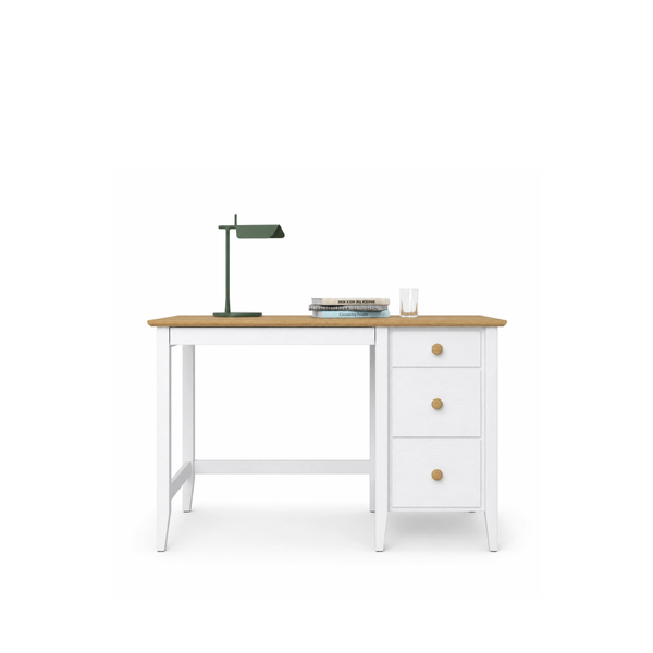 Wooden desk 3S Scandi white / natural oak