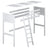 Loft bed white wooden – dimensions and diagram, Nizio