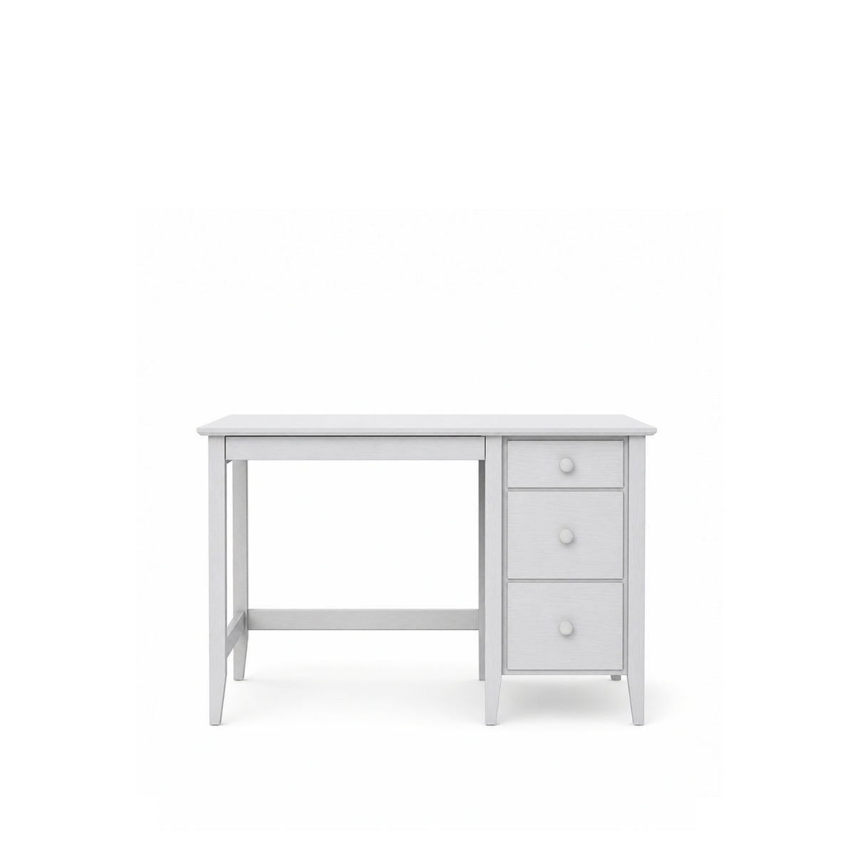 Biurko z 3 szufladami drewniane popielaty – gabinet i pokój młodzieżowy, scandi